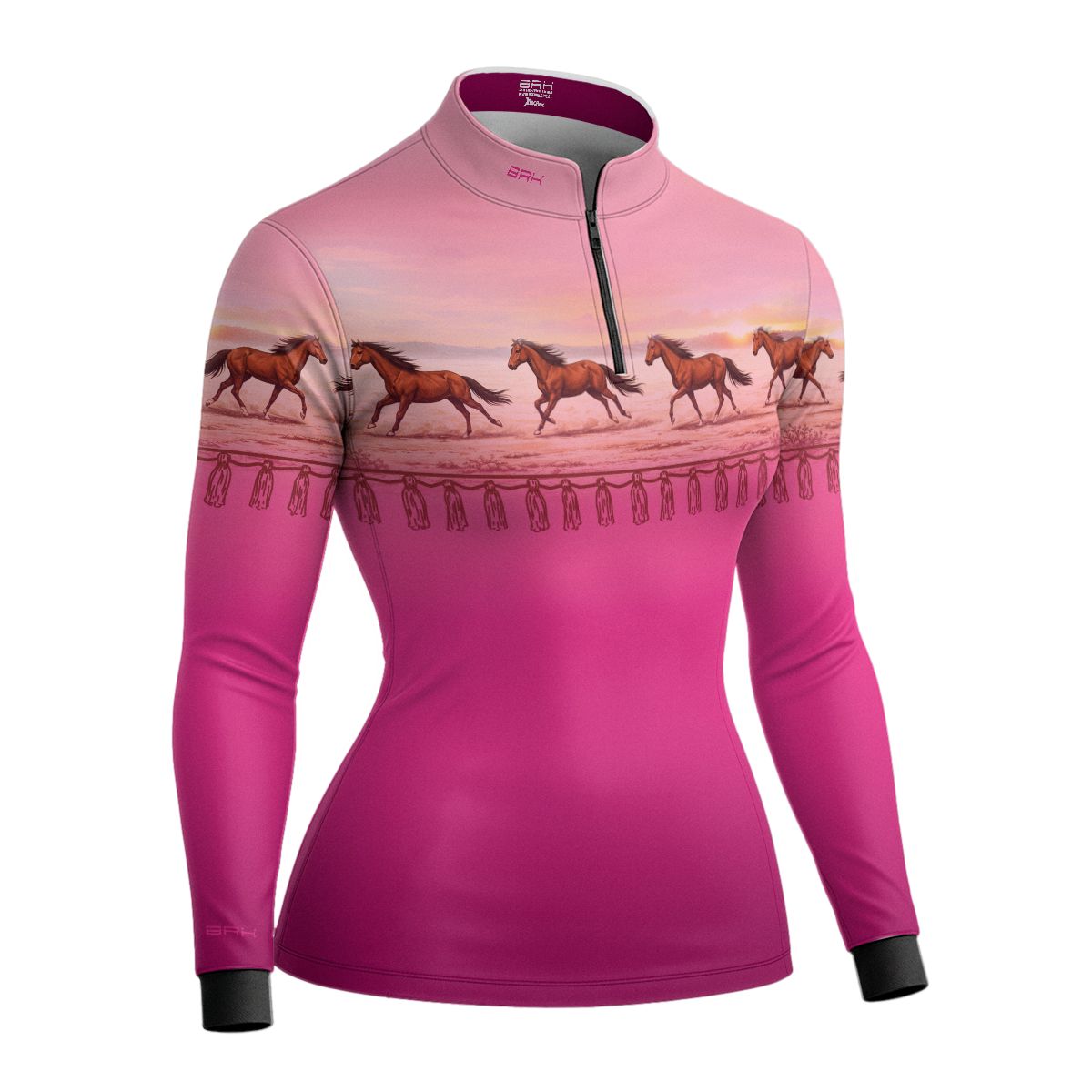 Camisa Agro Feminina BRK Wild horse Degradê Rosa com Proteção Solar UV50+ - Brk Agro