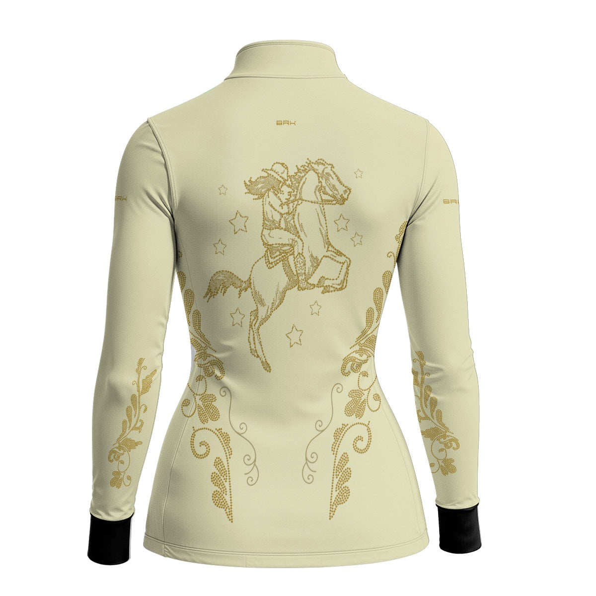 Camisa Agro Feminina BRK Amazona Floral Strass Bege com Proteção Solar UV50+ - Brk Agro