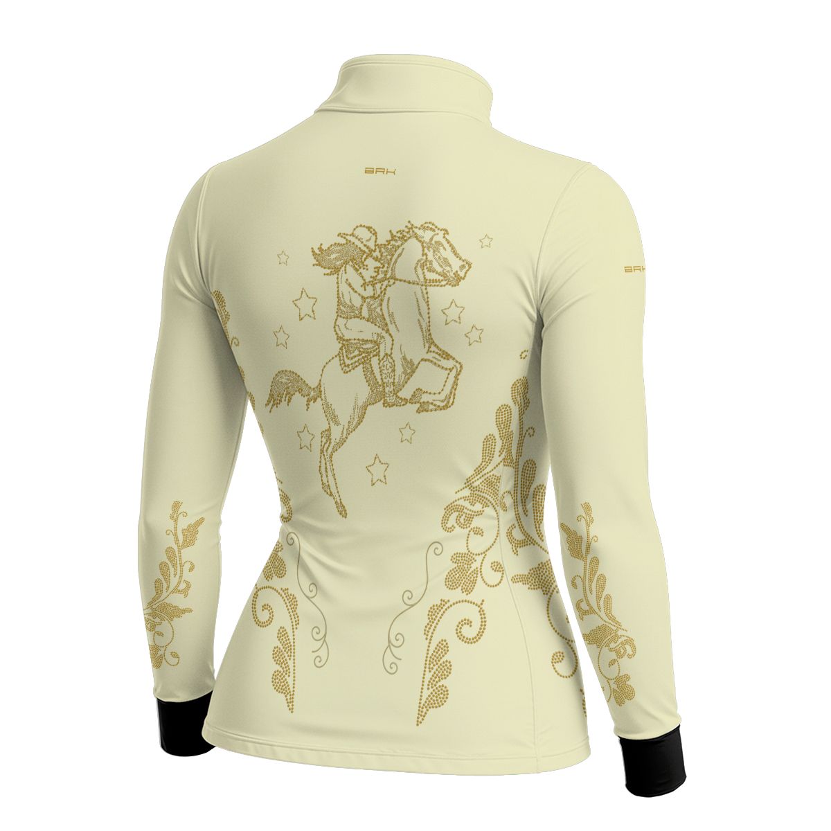Camisa Agro Feminina BRK Amazona Floral Strass Bege com Proteção Solar UV50+ - Brk Agro