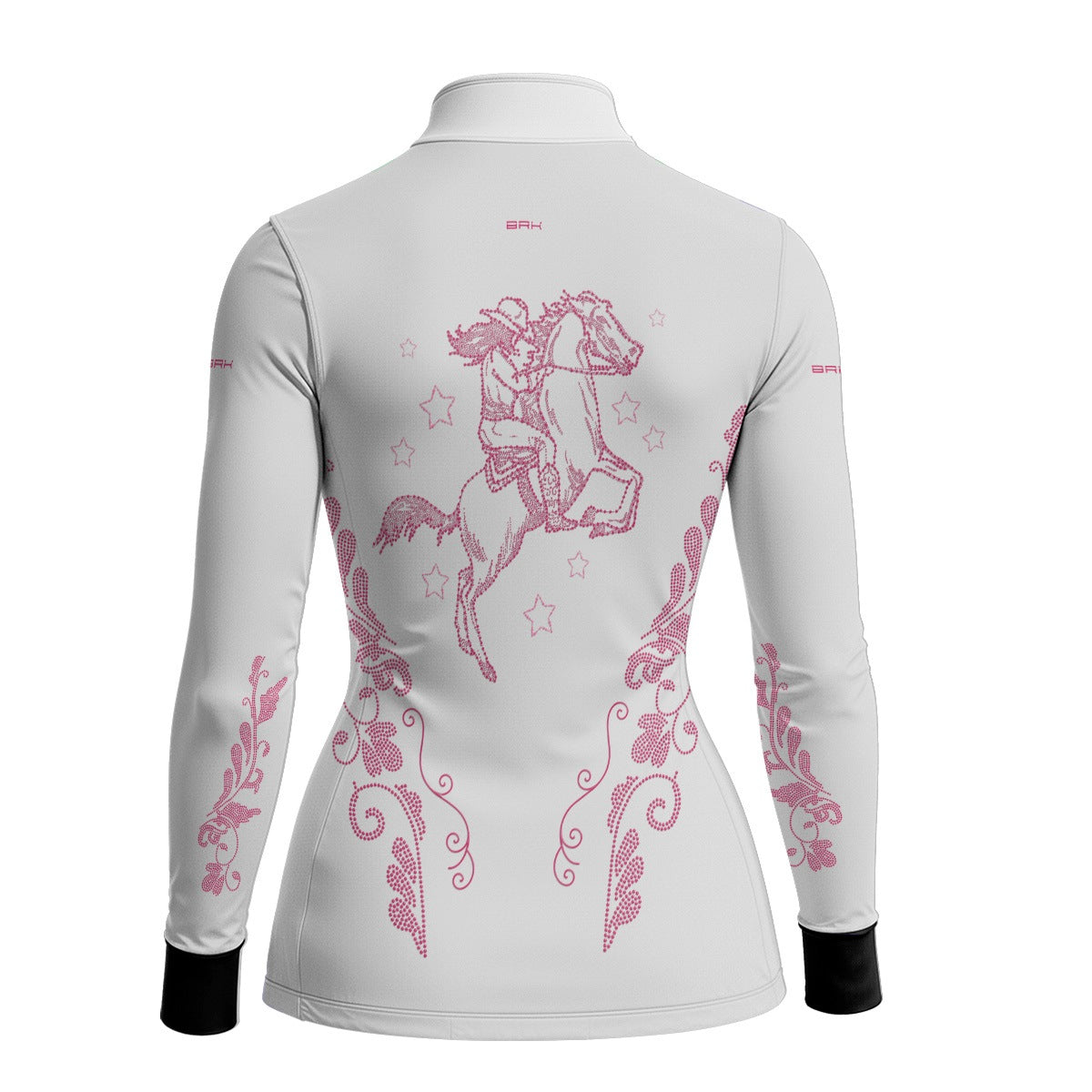 Camisa Agro Feminina BRK Amazona Floral Strass Branca com Proteção Solar UV50+ - Brk Agro