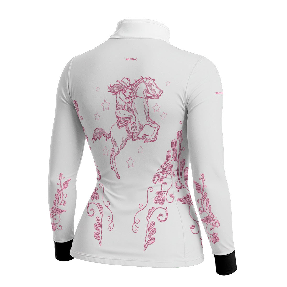 Camisa Agro Feminina BRK Amazona Floral Strass Branca com Proteção Solar UV50+ - Brk Agro