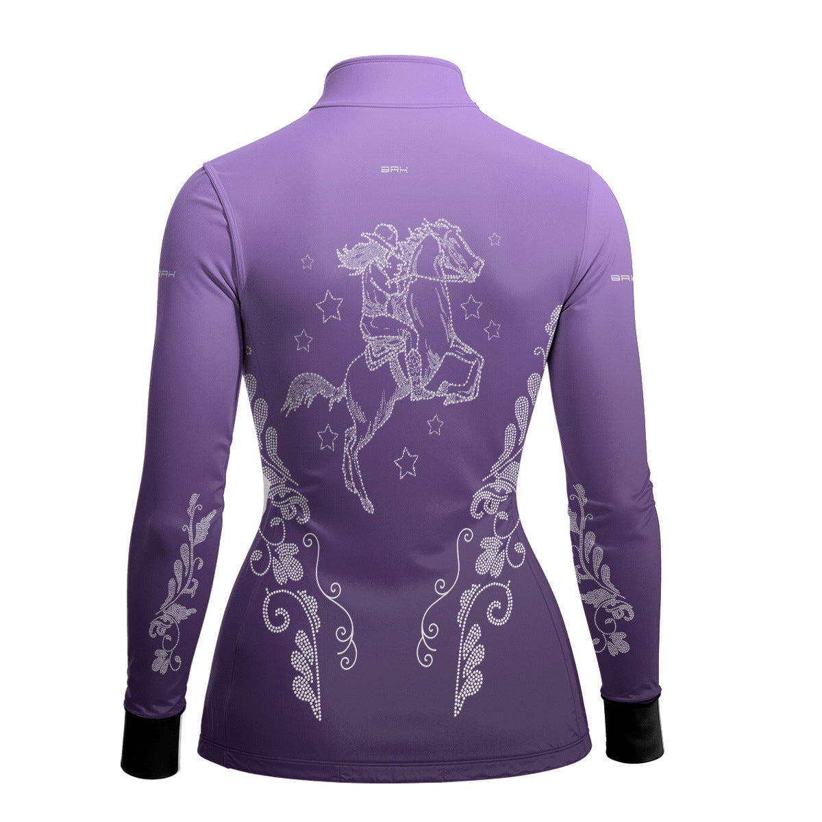 Camisa Agro Feminina BRK Amazona Floral Strass Degradê Roxo com Proteção Solar UV50+ - Brk Agro
