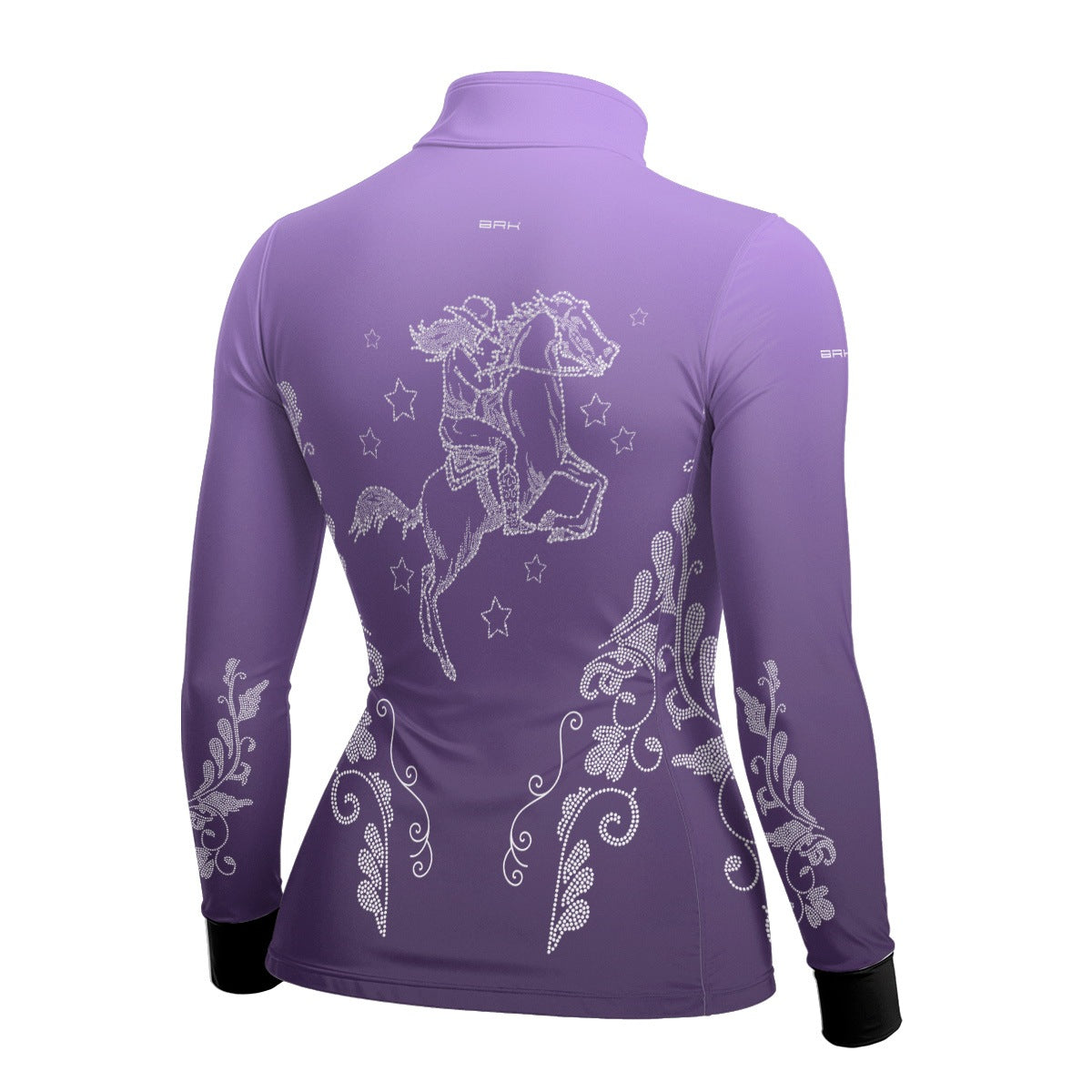 Camisa Agro Feminina BRK Amazona Floral Strass Degradê Roxo com Proteção Solar UV50+ - Brk Agro