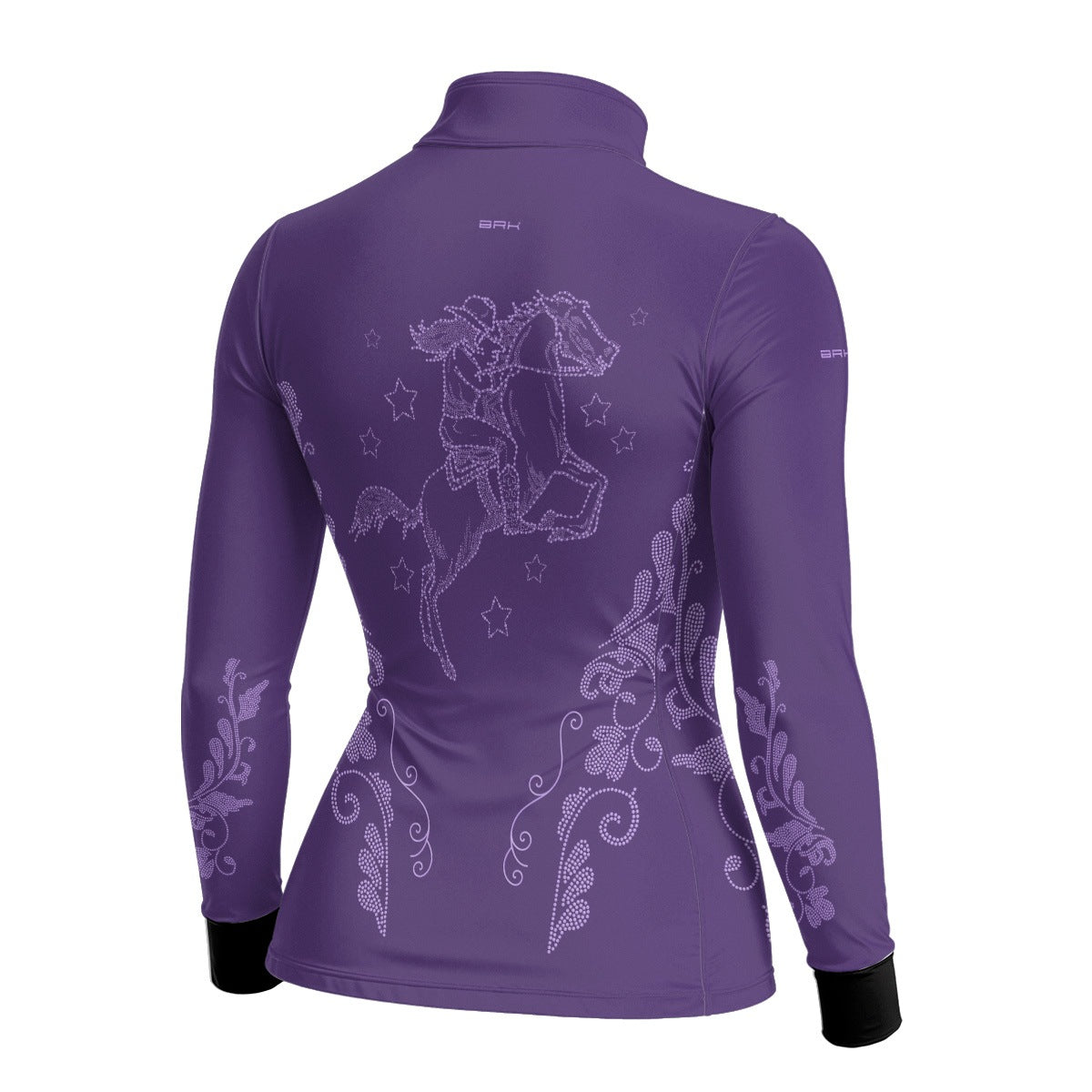 Camisa Agro Feminina BRK Amazona Floral Strass Roxo com Proteção Solar UV50+ - Brk Agro
