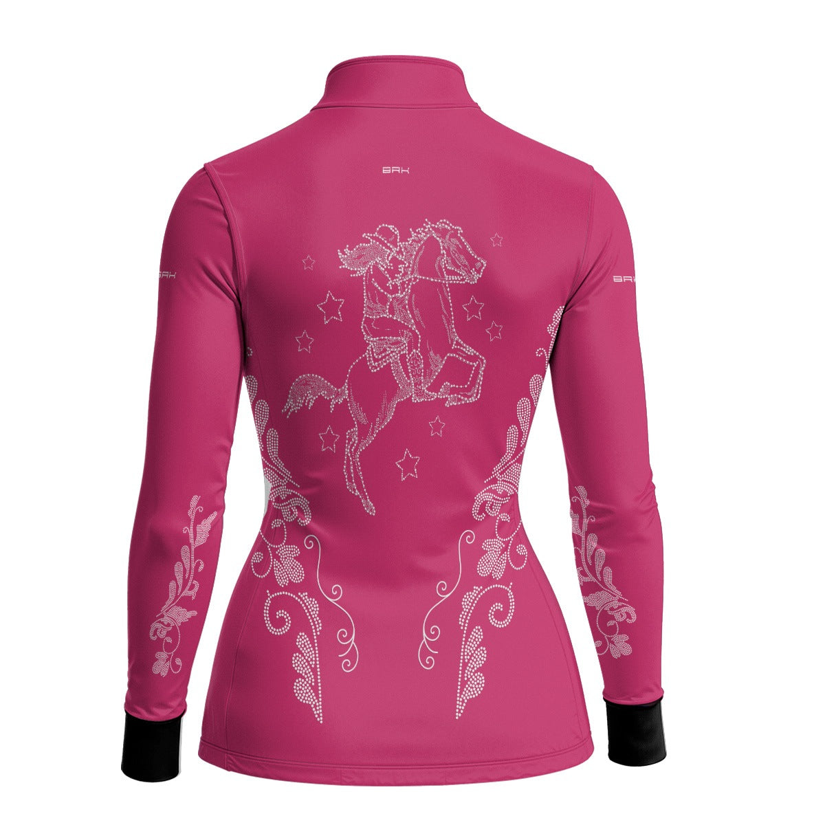 Camisa Agro Feminina BRK Amazona Floral Strass Rosa com Proteção Solar UV50+ - Brk Agro
