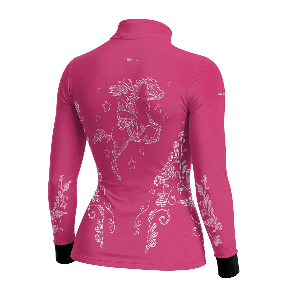 Camisa Agro Feminina BRK Amazona Floral Strass Rosa com Proteção Solar UV50+ - Brk Agro