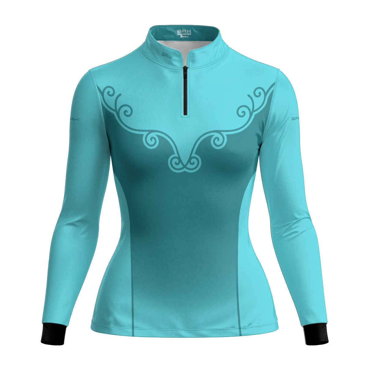 Camisa Agro Feminina BRK Corselet Floral Azul Turquesa com Proteção Solar UV50+ - Brk Agro