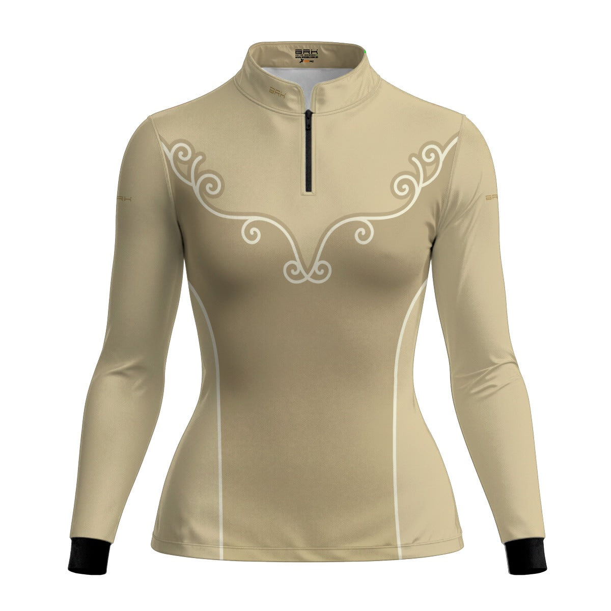 Camisa Agro Feminina BRK Corselet Floral Bege com Proteção Solar UV50+ - Brk Agro