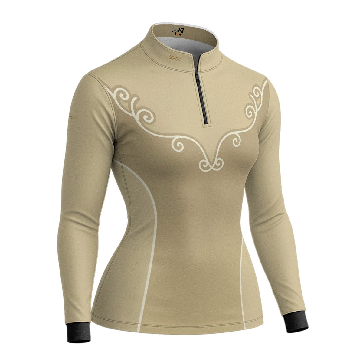 Camisa Agro Feminina BRK Corselet Floral Bege com Proteção Solar UV50+ - Brk Agro