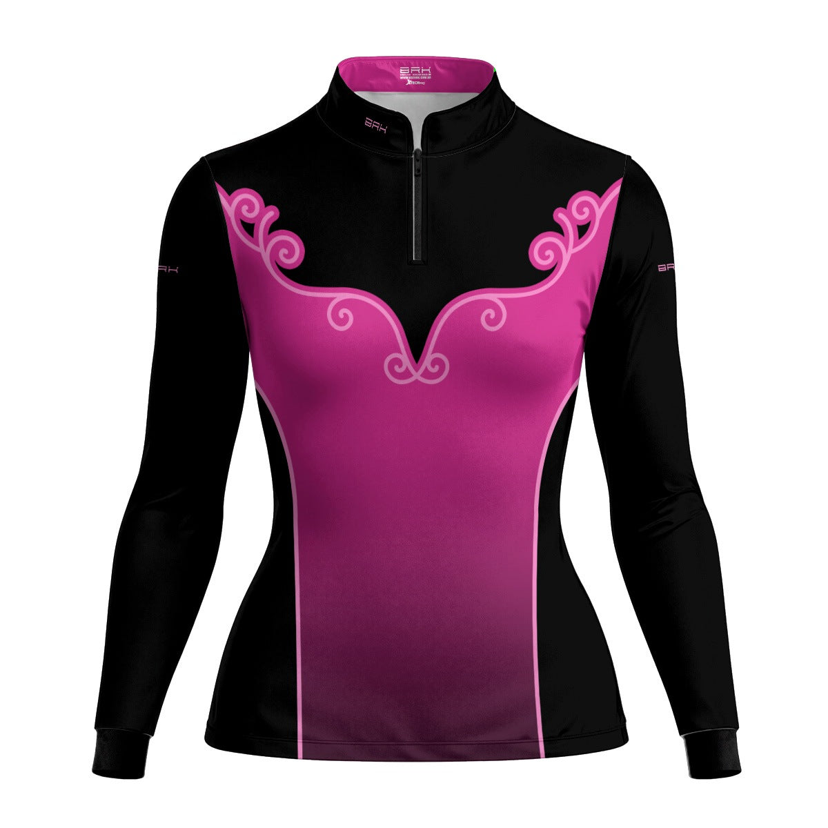 Camisa Agro Feminina BRK Corselet Floral Preta com Proteção Solar UV50+ - Brk Agro