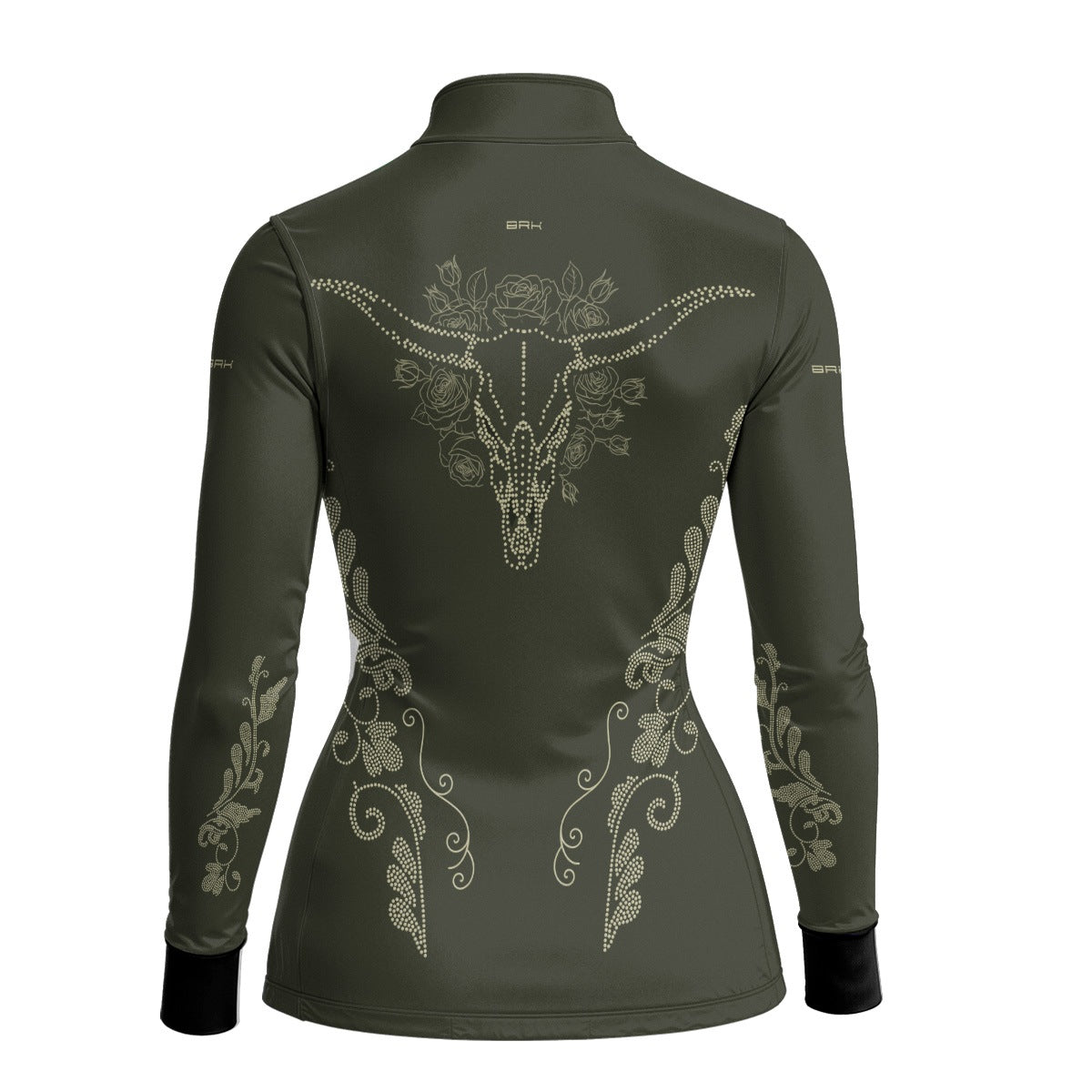 Camisa Agro Feminina BRK Longhorn Floral Oliva com Proteção Solar UV50+ - Brk Agro