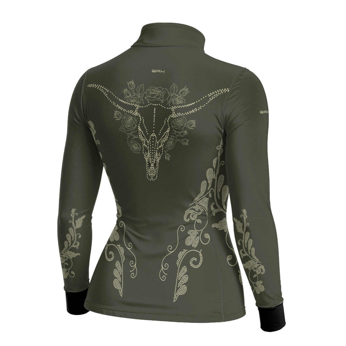 Camisa Agro Feminina BRK Longhorn Floral Oliva com Proteção Solar UV50+ - Brk Agro
