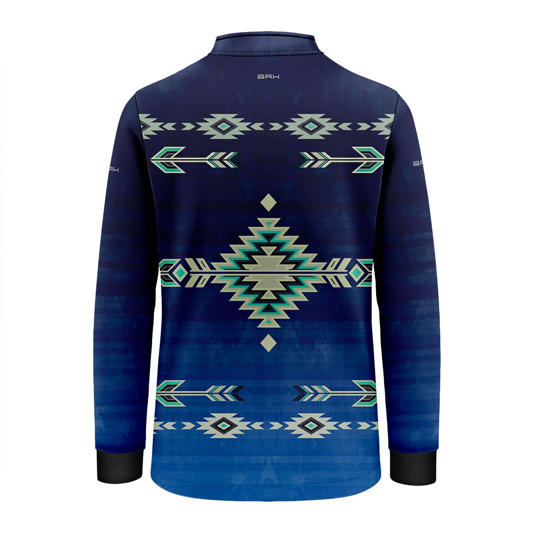Camisa Agro Infantil BRK Native Ancestral Azul Marinho com Proteção Solar UV50+ - Brk Agro