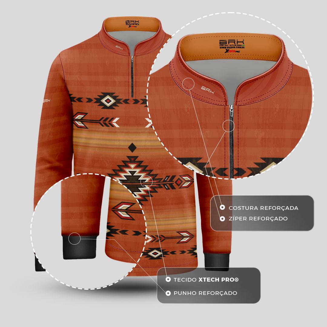 Camisa Agro Infantil BRK Native Ancestral com Proteção Solar UV50+ - Brk Agro