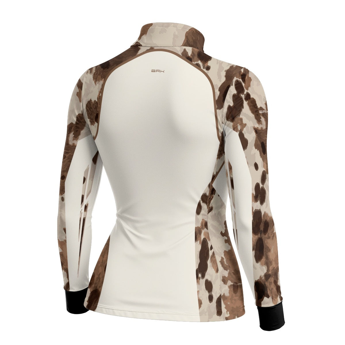 Camisa Agro Feminina BRK Pecuária Cow Print Bege com Proteção Solar UV50+ - Brk Agro
