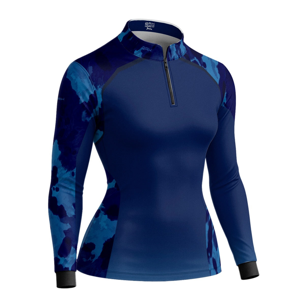 Camisa Agro Feminina BRK Pecuária Cow Print Azul com Proteção Solar UV50+ - Brk Agro