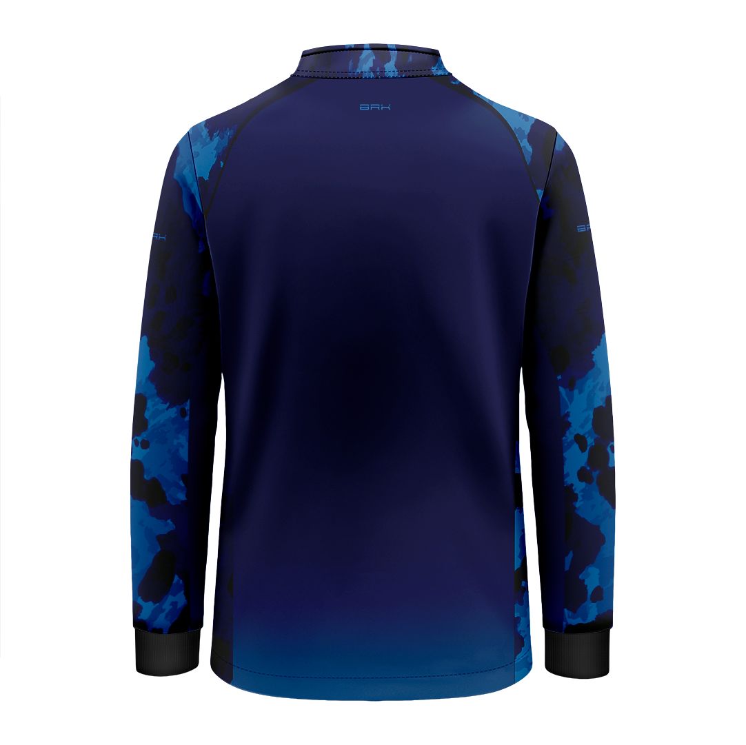 Camisa Agro Infantil BRK Pecuária Cow Print Azul com Proteção Solar UV50+ - Brk Agro