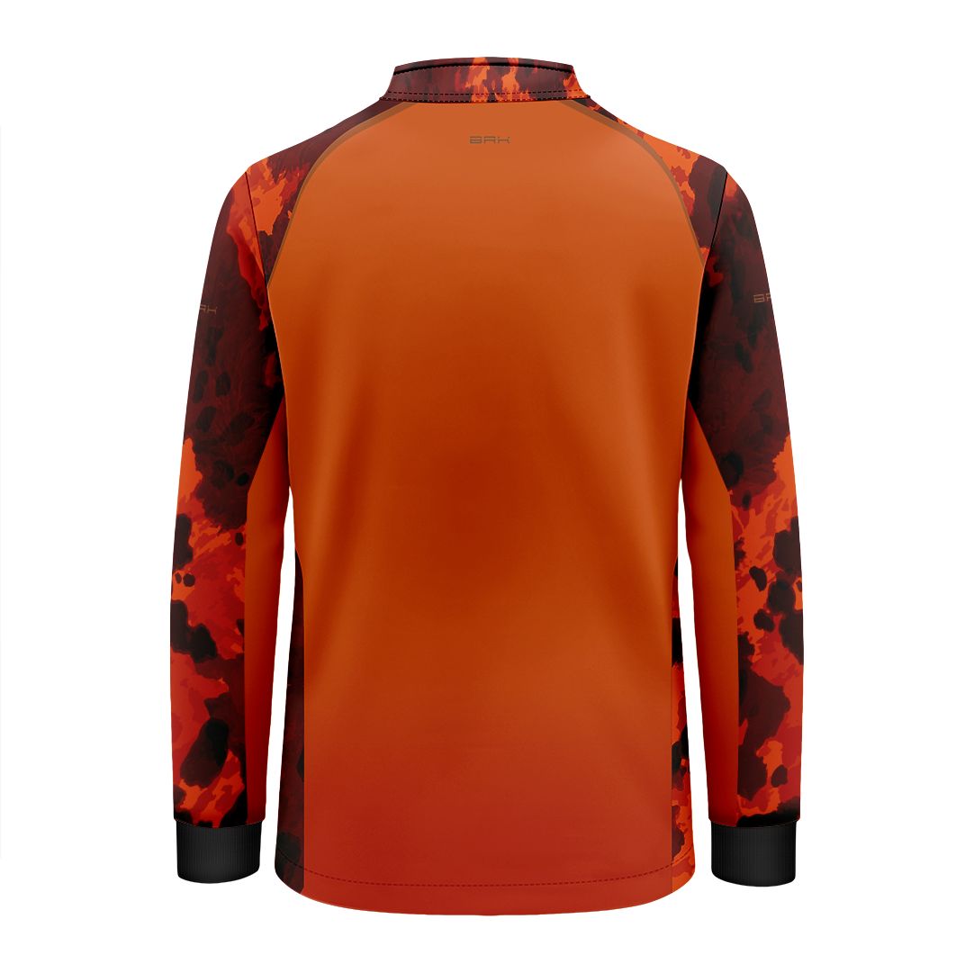 Camisa Agro Infantil BRK Pecuária Orange Print com Proteção Solar UV50+ - Brk Agro