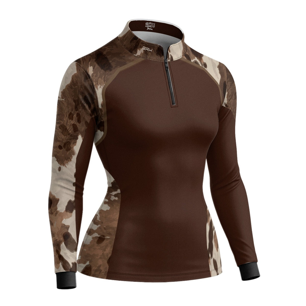 Camisa Agro Feminina BRK Pecuária Brown Print com Proteção Solar UV50+ - Brk Agro
