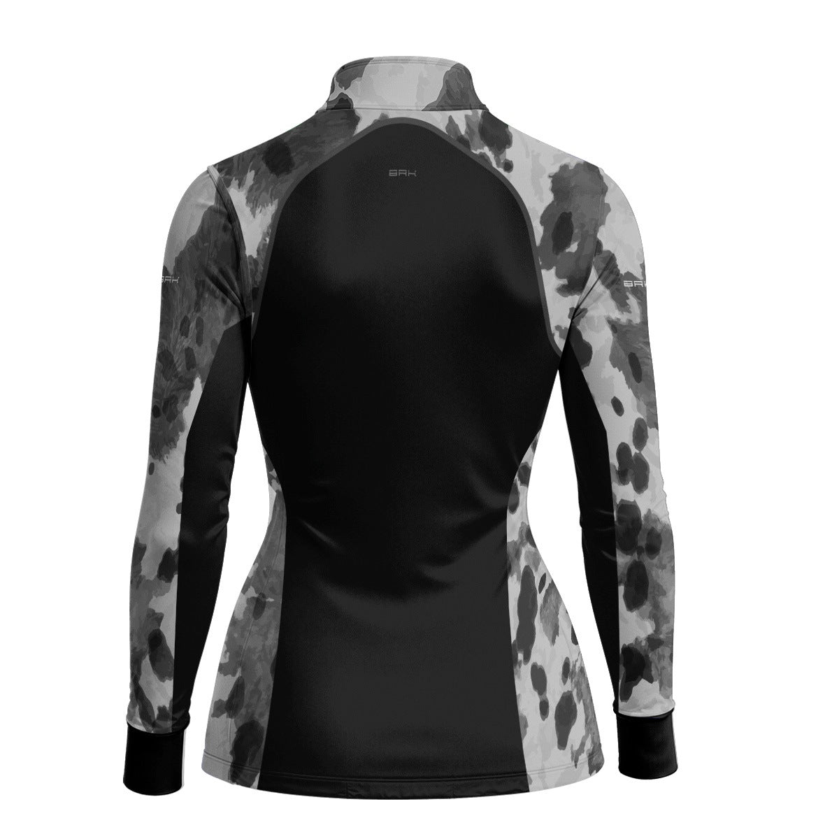 Camisa Agro Feminina BRK Pecuária Cow Print Preta com Proteção Solar UV50+ - Brk Agro