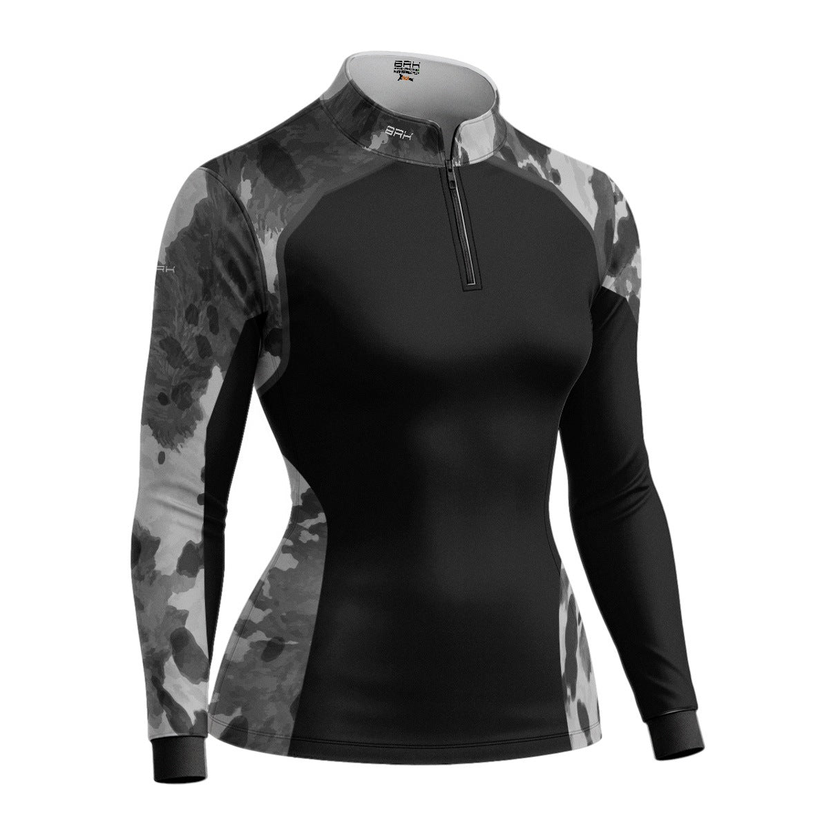 Camisa Agro Feminina BRK Pecuária Cow Print Preta com Proteção Solar UV50+ - Brk Agro