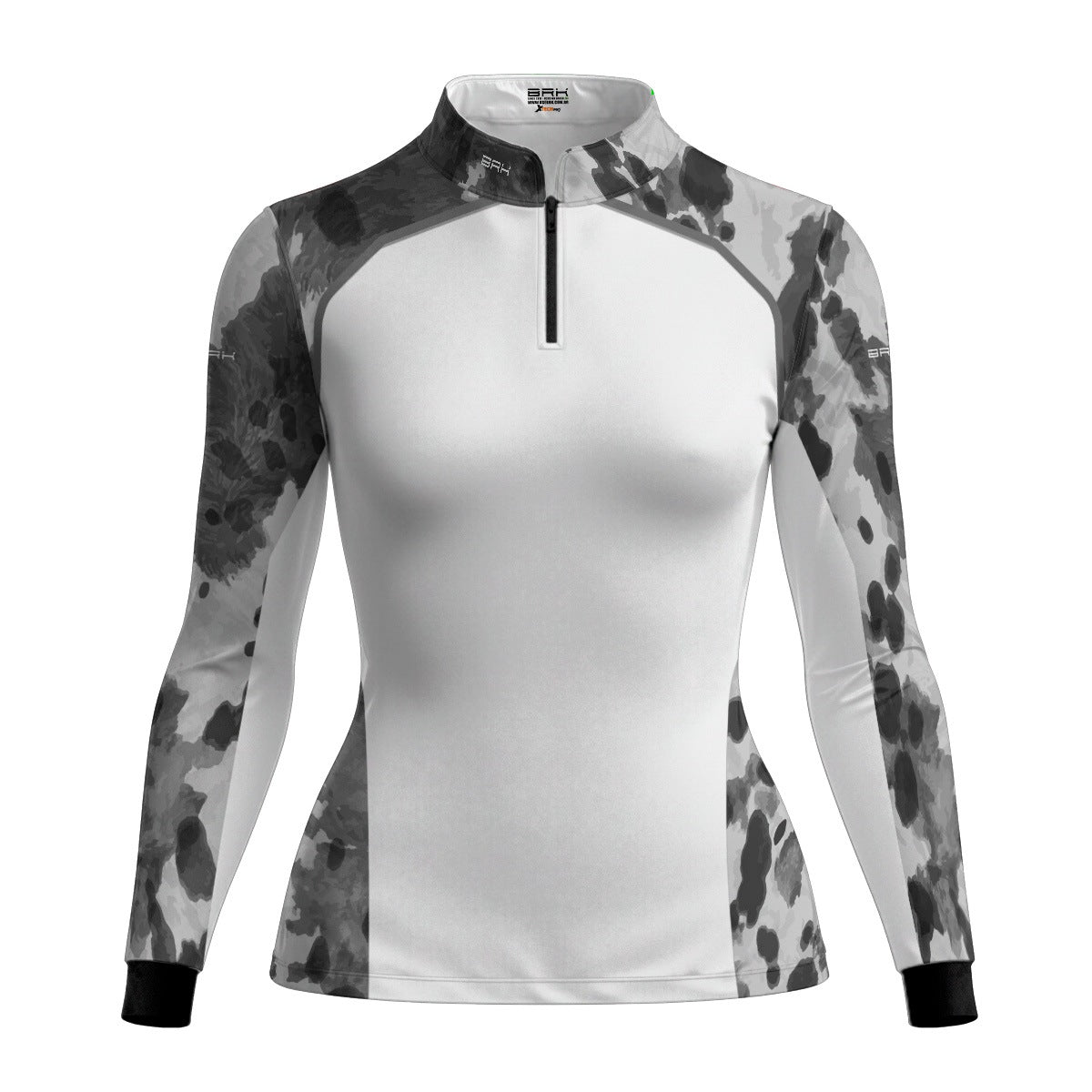 Camisa Agro Feminina BRK Pecuária Cow Print Cinza com Proteção Solar UV50+ - Brk Agro