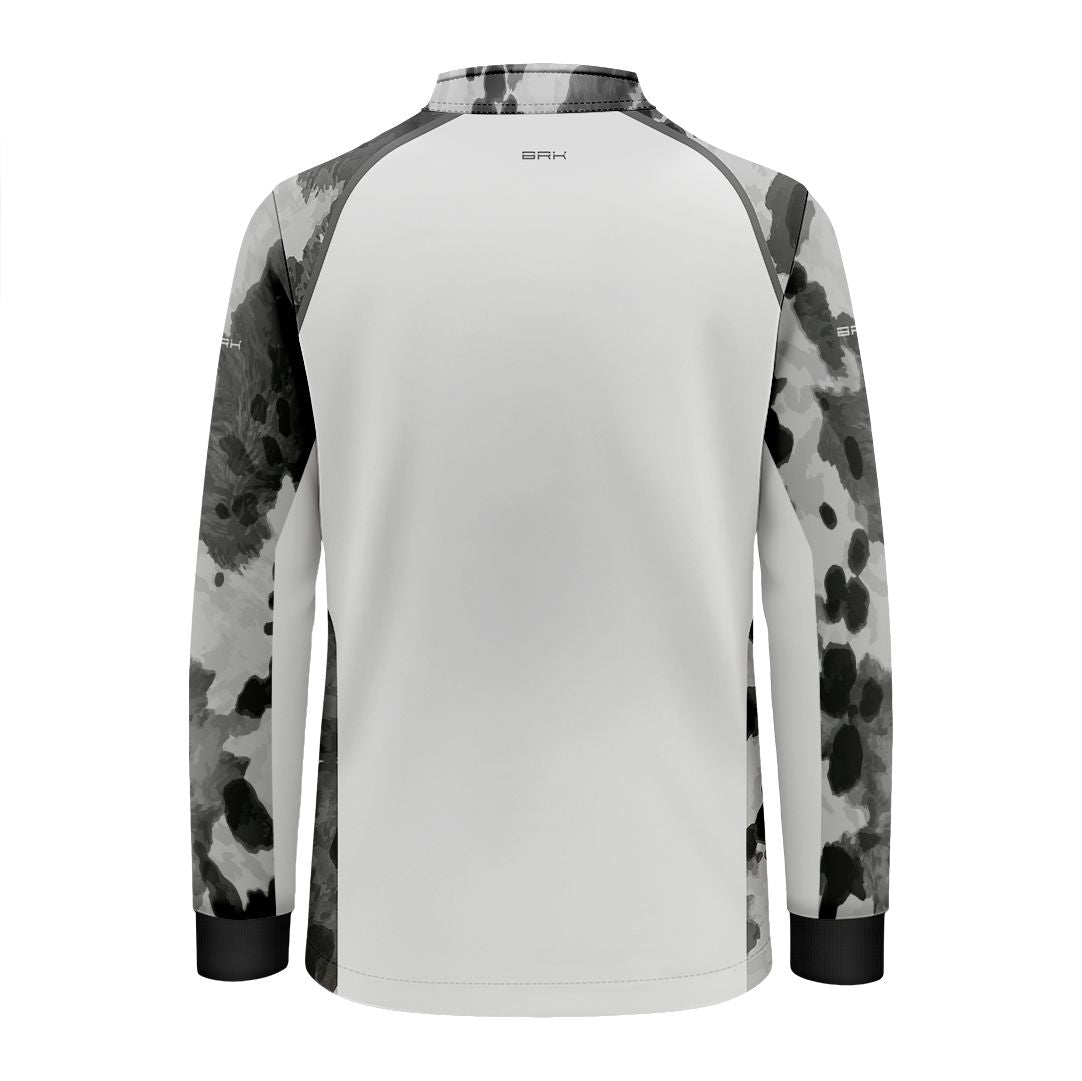 Camisa Agro Infantil BRK Pecuária Cow Print Cinza com Proteção Solar UV50+ - Brk Agro
