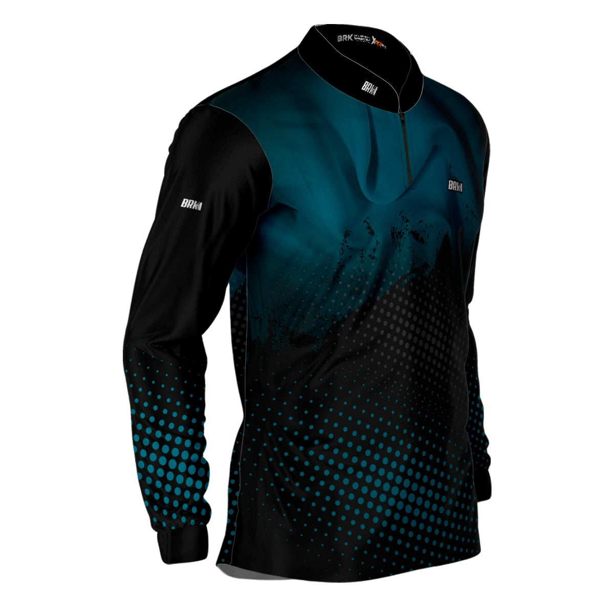 Camisa de Pesca Brk Azul e Preta com Proteção Solar UV50+ - Brk Agro