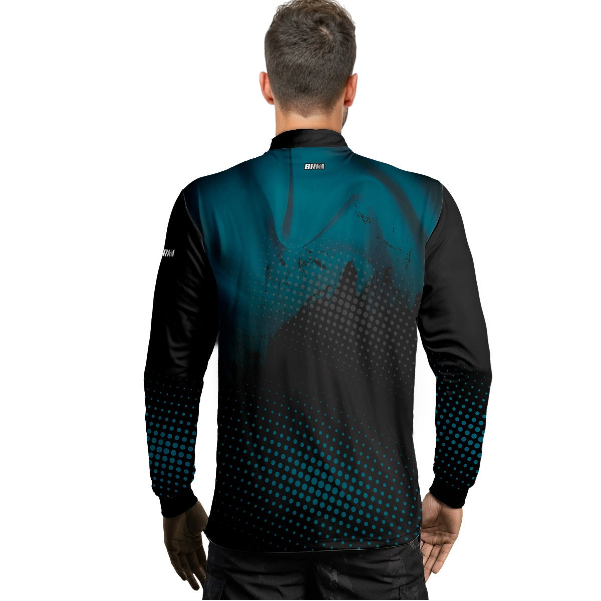 Camisa de Pesca Brk Azul e Preta com Proteção Solar UV50+ - Brk Agro