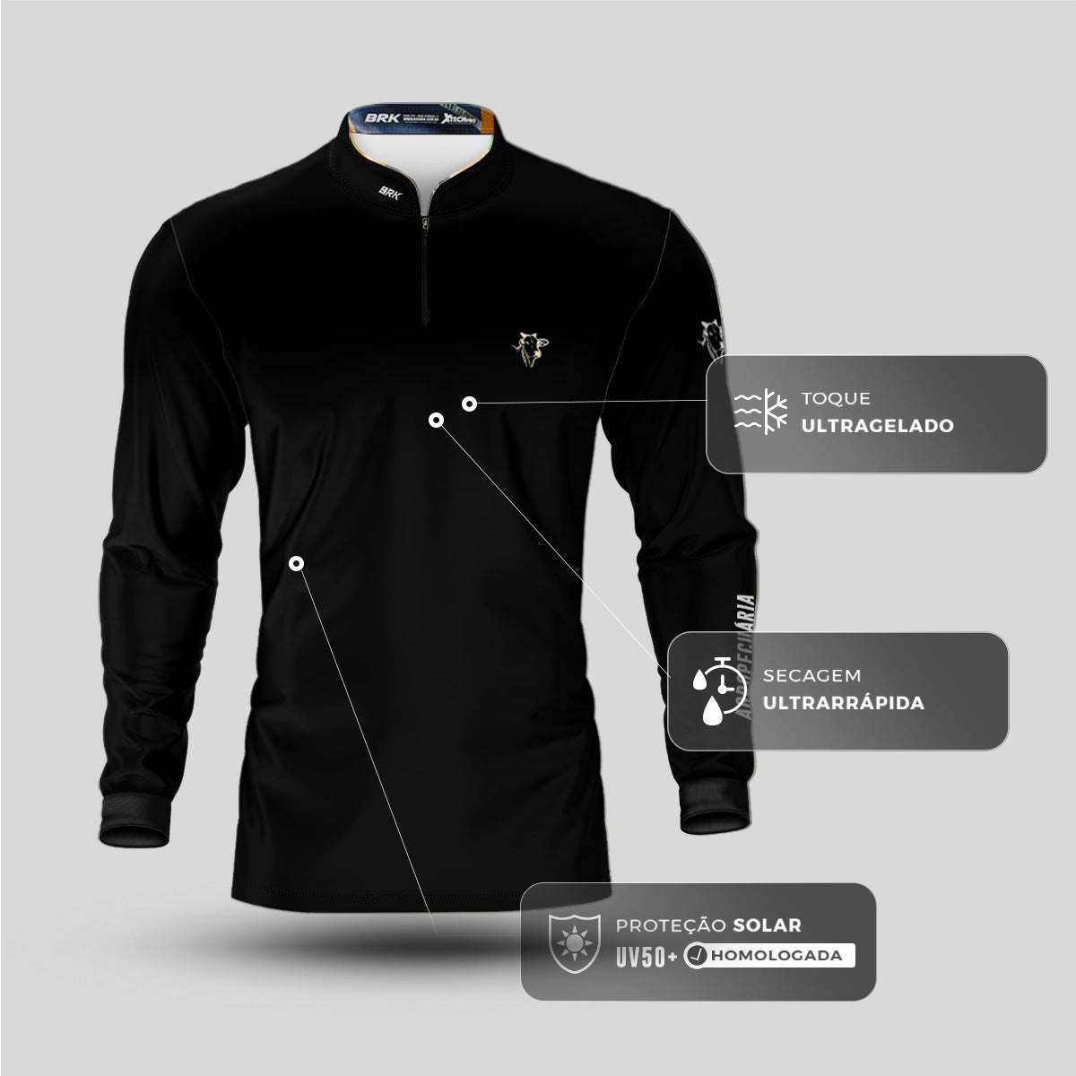 Camisa Agro Brk Agropecuária V2 com Proteção Solar UV50+ - Brk Agro
