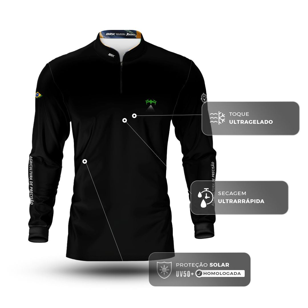 Camisa Agro Brk Agricultura de Precisão V2 com Proteção Solar UV50+ - Brk Agro