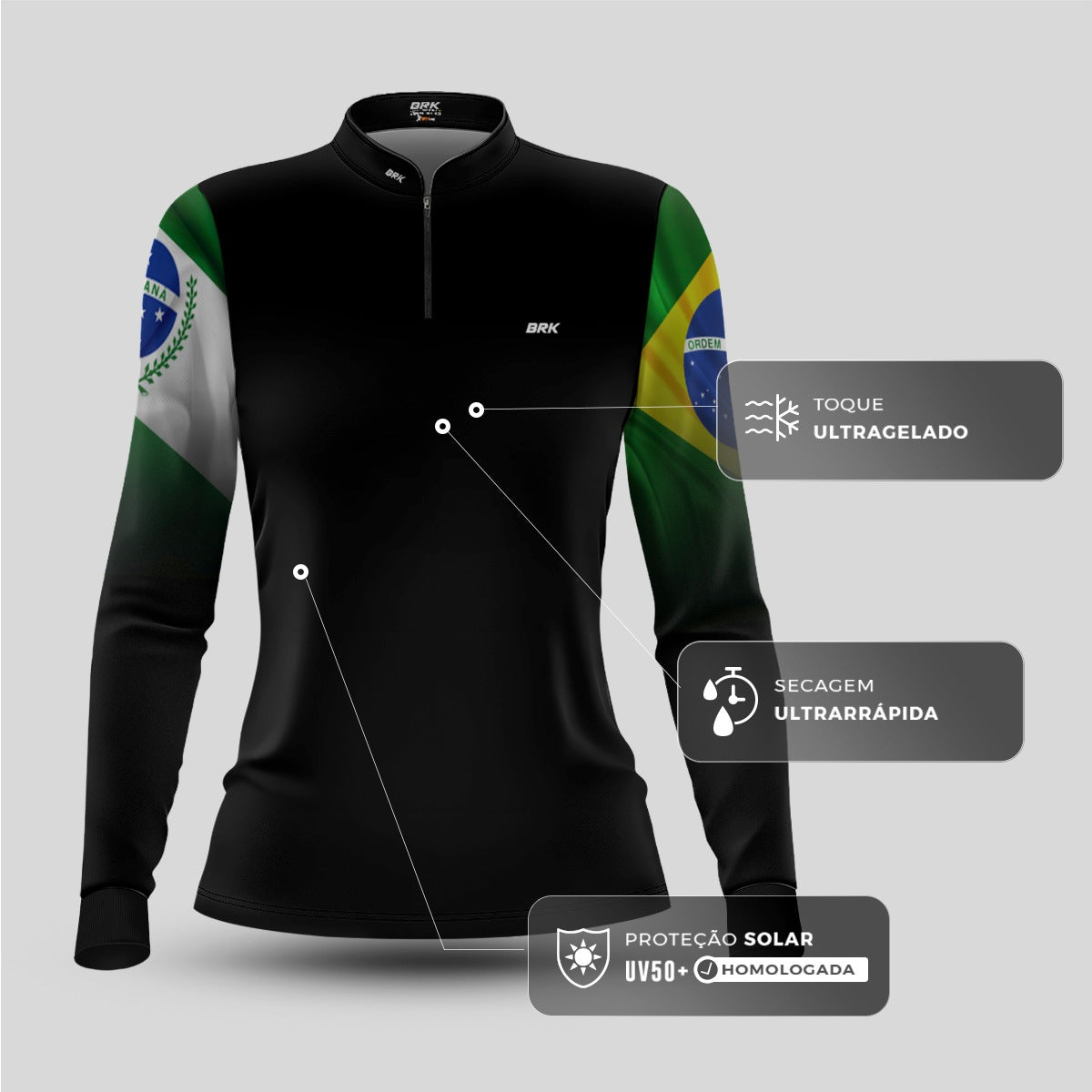 Camisa Feminina Brk Paraná Brasil com Proteção Solar UV50+ - Brk Agro