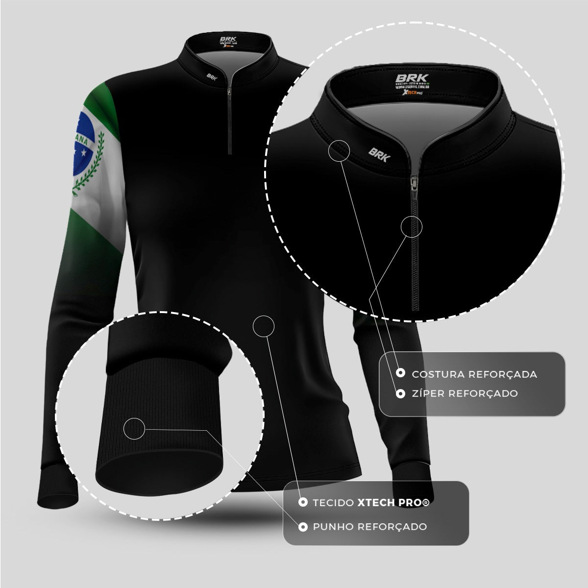 Camisa Feminina Brk Paraná Brasil com Proteção Solar UV50+ - Brk Agro