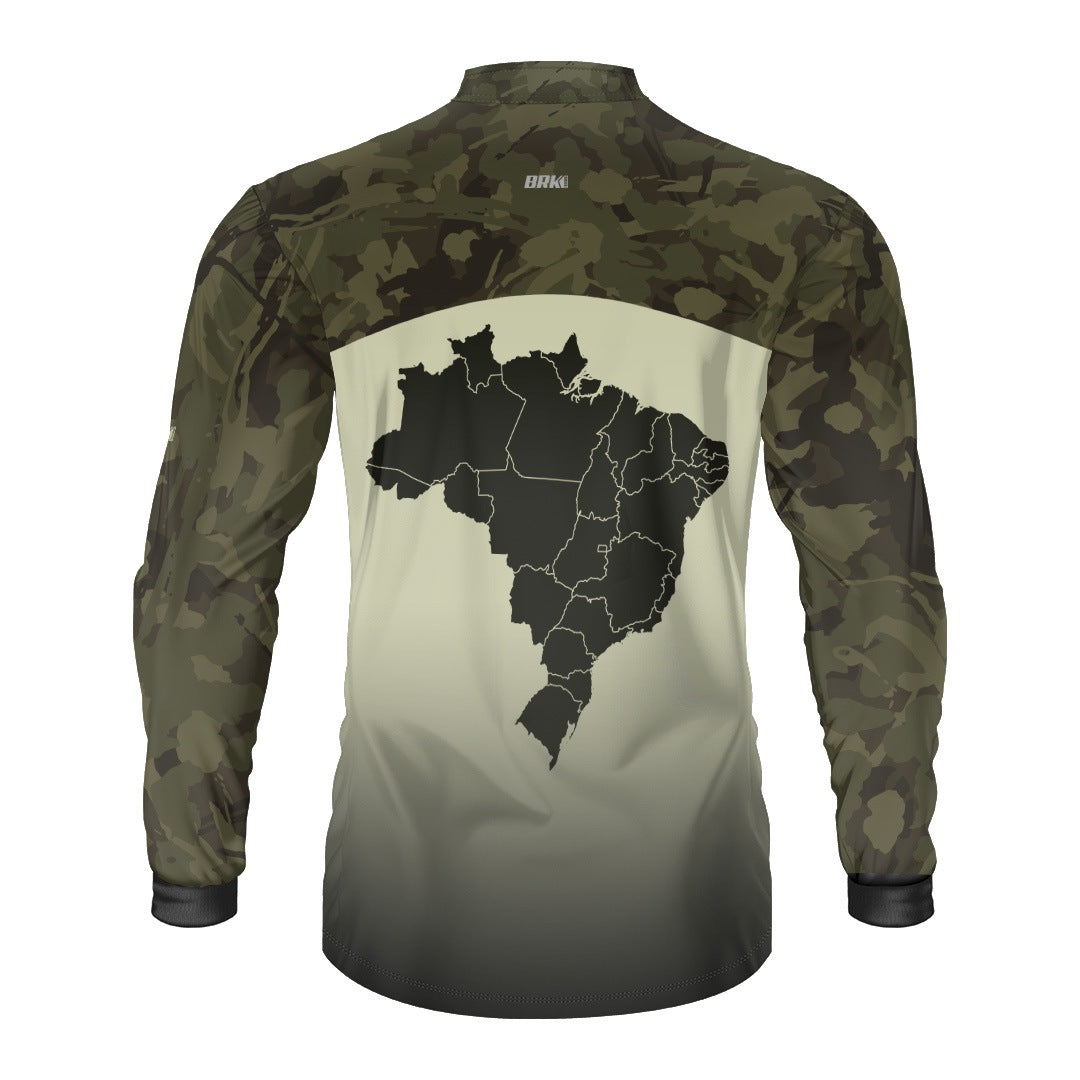 Camisa de Pesca Brk Compass Camuflado com Proteção Solar UV50+ - Brk Agro