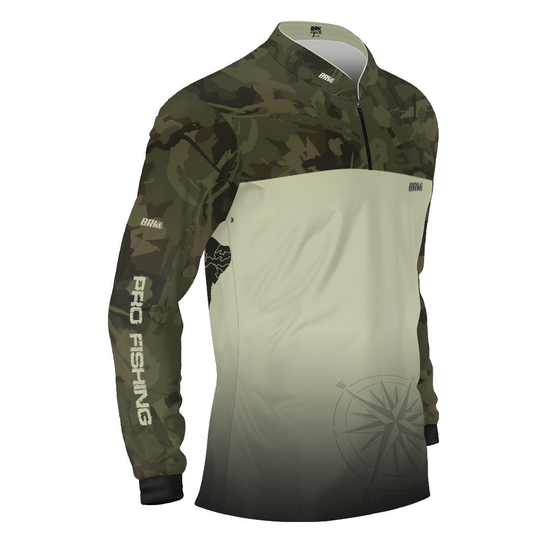Camisa de Pesca Brk Compass Camuflado com Proteção Solar UV50+ - Brk Agro