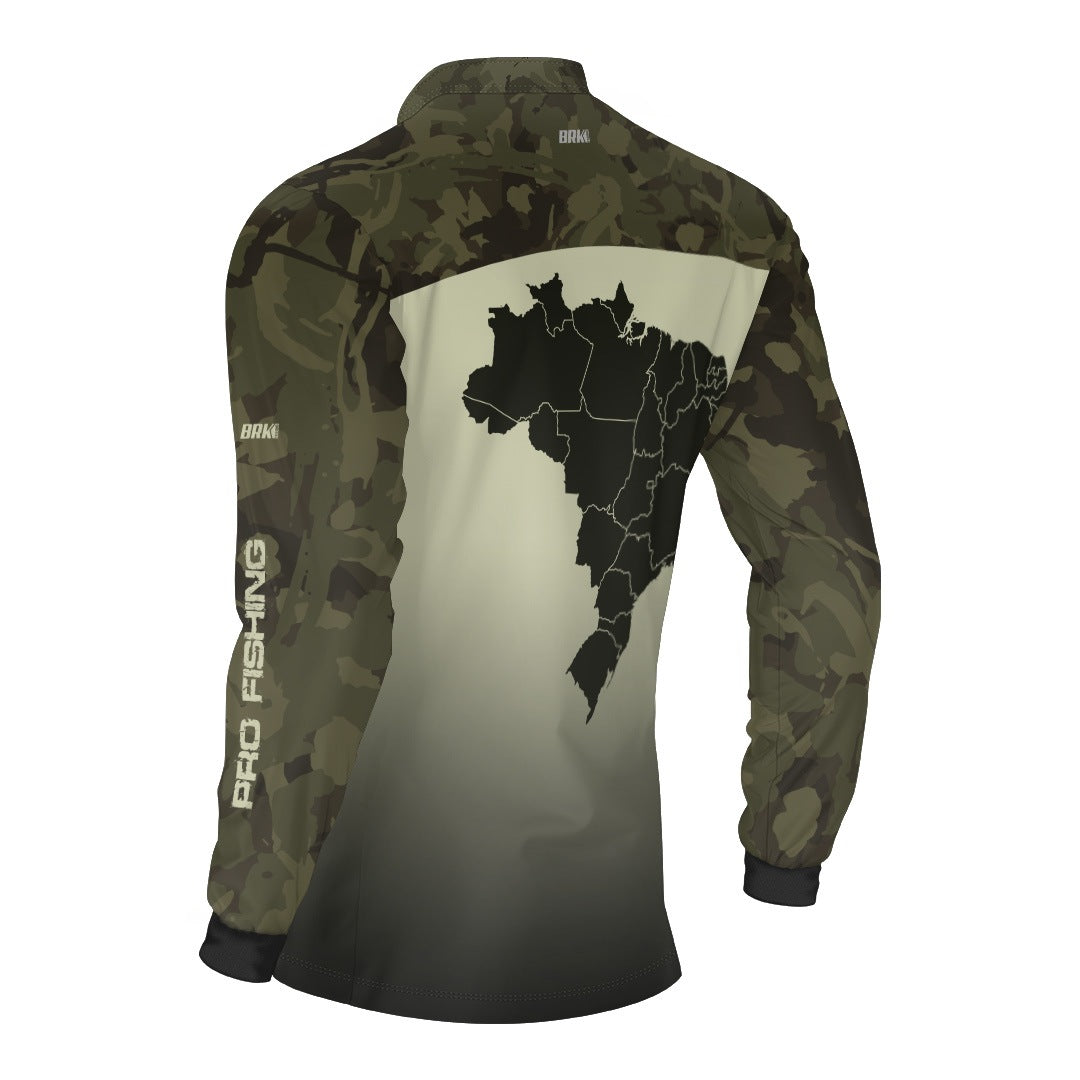 Camisa de Pesca Brk Compass Camuflado com Proteção Solar UV50+ - Brk Agro