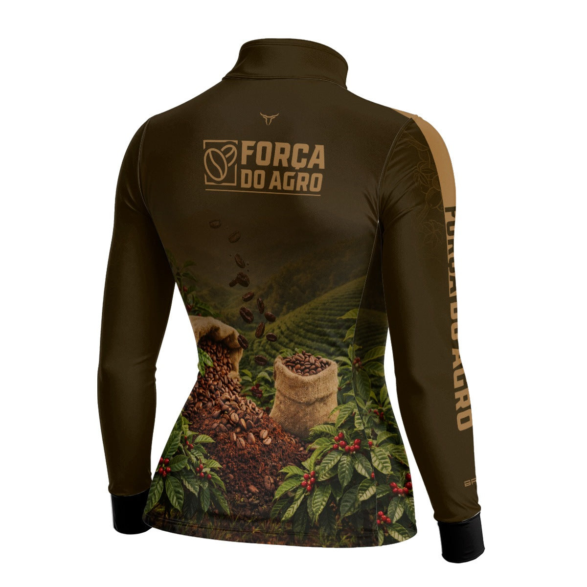Camisa Agro Feminina Brk Força do Agro Café com Proteção UV50+ Marrom - Brk Agro