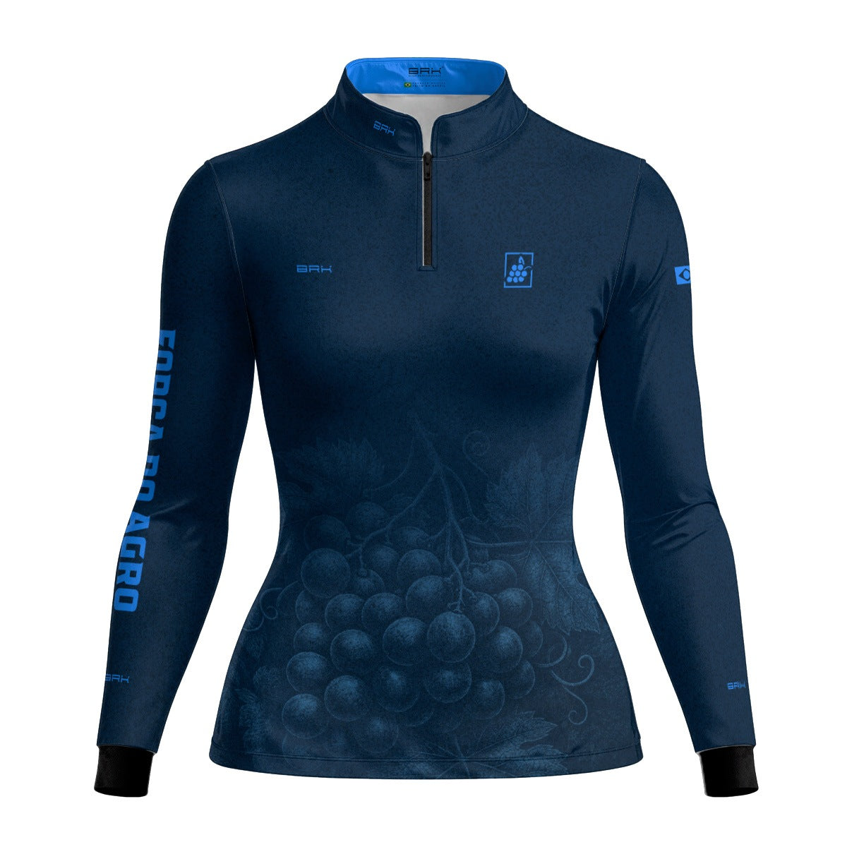 Camisa Agro Feminina BRK Força do Agro Parreira de Uvas com Proteção UV50+ Azul Petróleo - Brk Agro