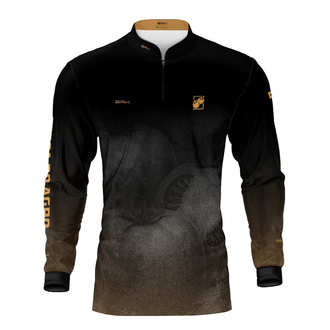 Camisa Agro BRK Força do Agro Tomate Sombreado com Proteção UV50+ Preto - Brk Agro