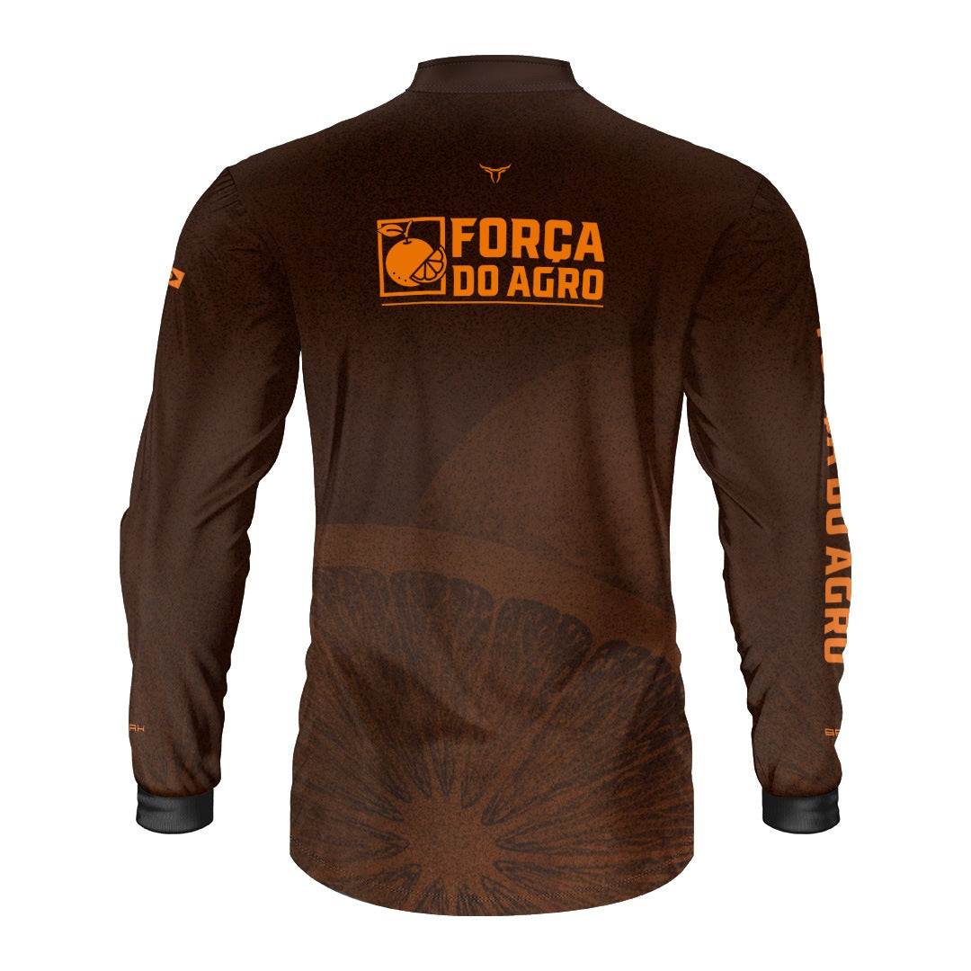 Camisa Agro BRK Força do Agro Citrus com Proteção UV50+ Marrom - Brk Agro