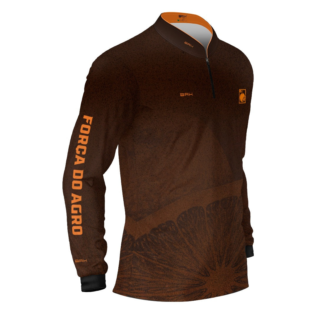 Camisa Agro BRK Força do Agro Citrus com Proteção UV50+ Marrom - Brk Agro