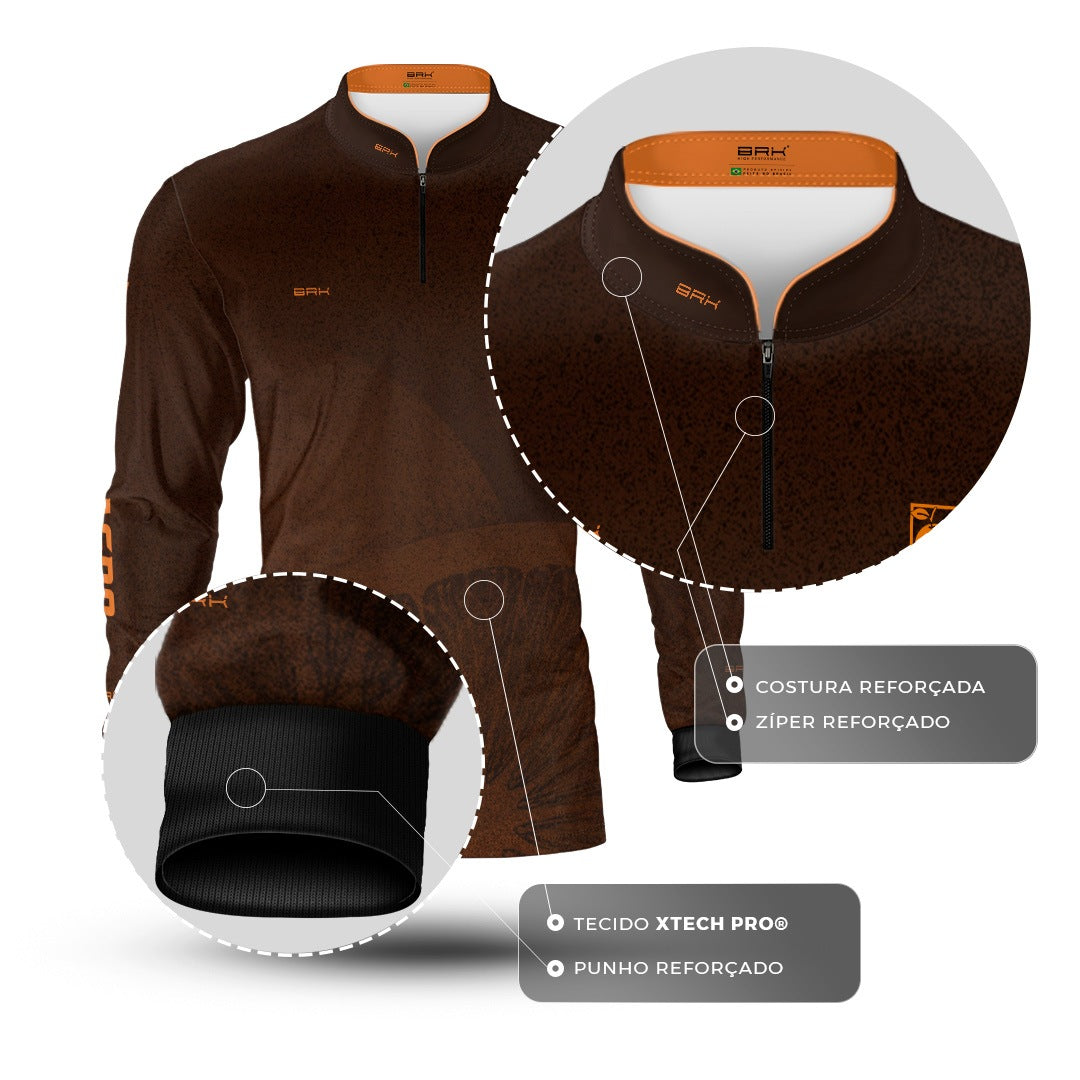 Camisa Agro BRK Força do Agro Citrus com Proteção UV50+ Marrom - Brk Agro