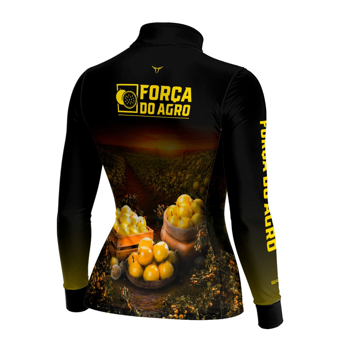 Camisa Agro Feminina BRK Força do Agro Maracujá com Proteção UV50+ Preto - Brk Agro
