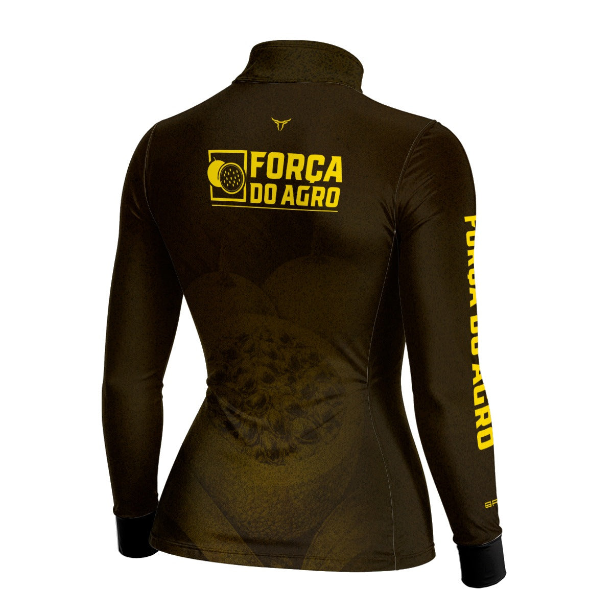 Camisa Agro Feminina BRK Força do Agro Maracujá Sombreado com Proteção UV50+ Marrom - Brk Agro