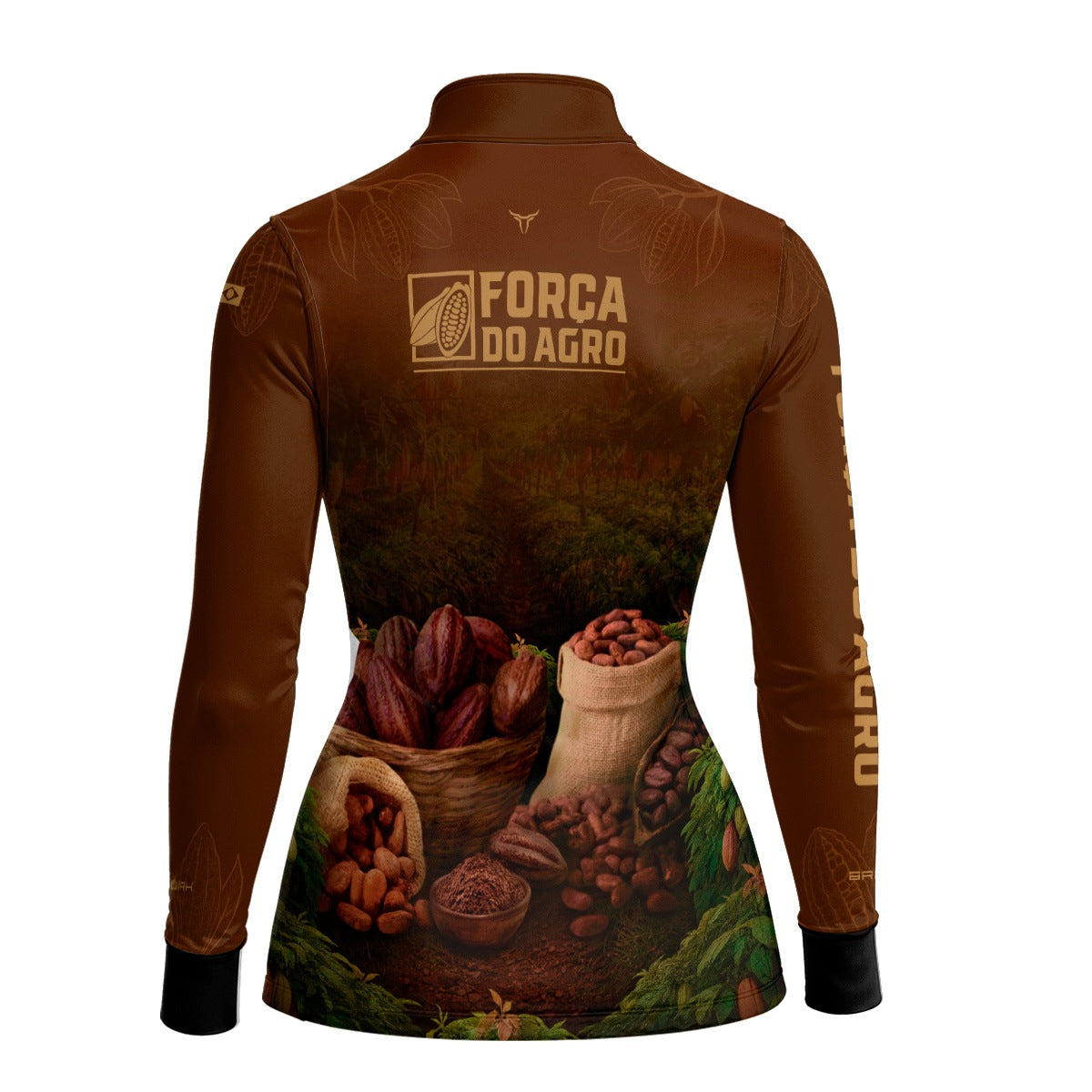 Camisa Agro Feminina BRK Força do Agro Cacau com Proteção UV50+ Marrom - Brk Agro