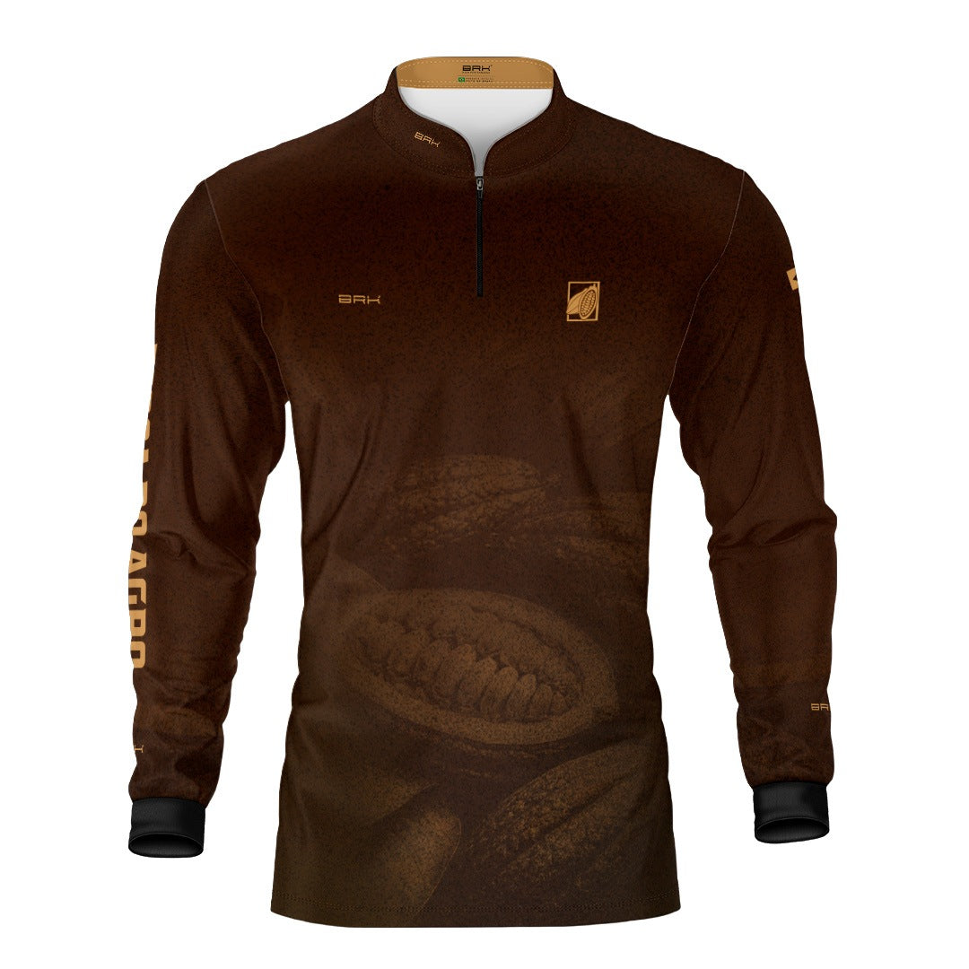 Camisa Agro BRK Força do Agro Cacau Sombreado com Proteção UV50+ Marrom - Brk Agro