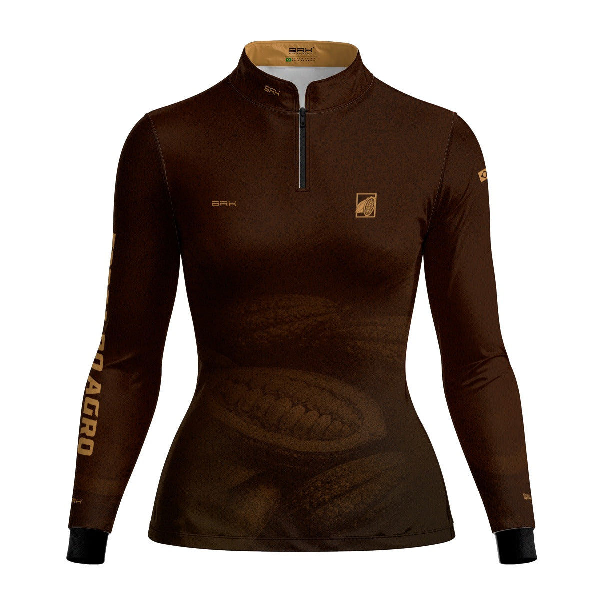 Camisa Agro Feminina BRK Força do Agro Cacau Sombreado com Proteção UV50+ Marrom - Brk Agro