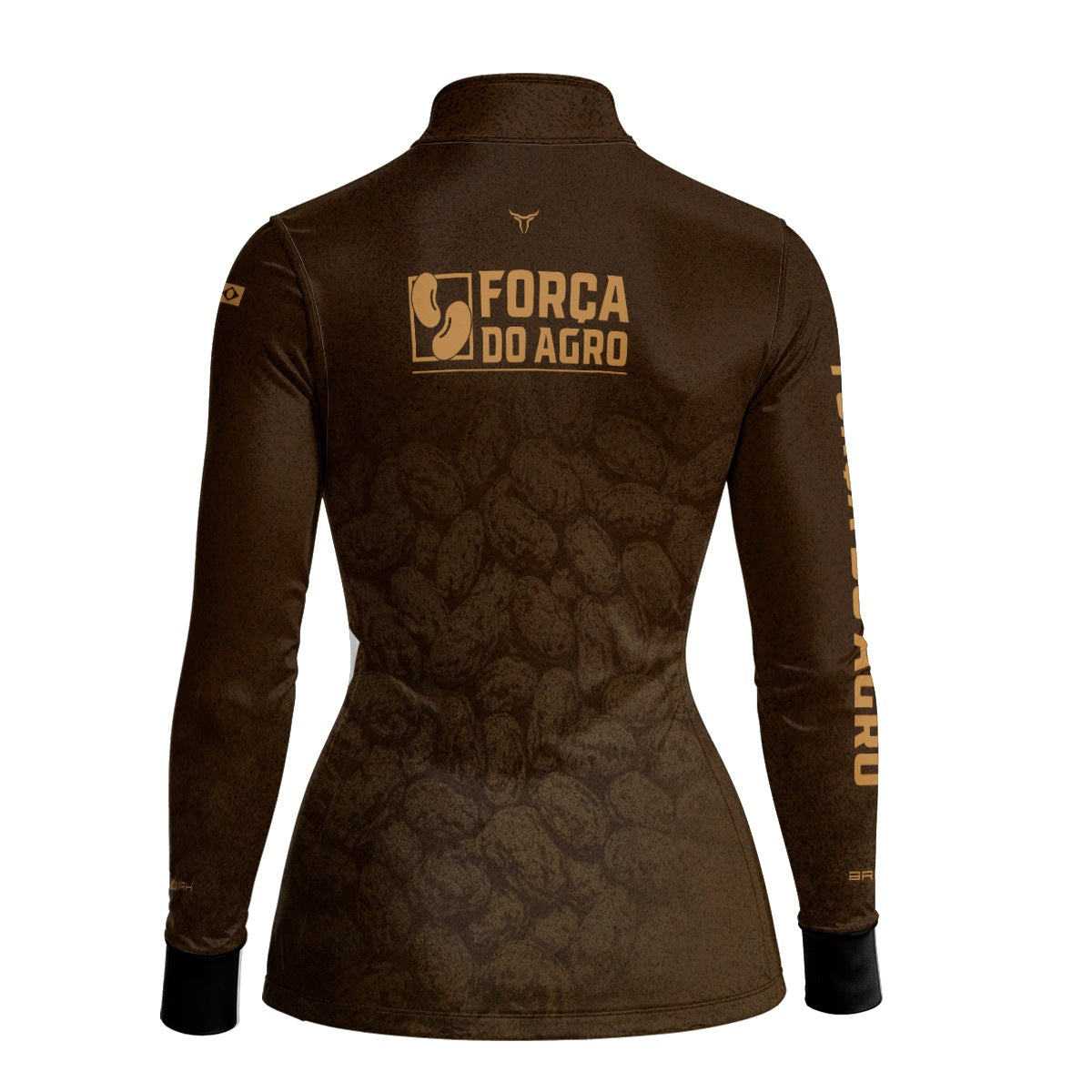 Camisa Agro Feminina BRK Força do Agro Feijão Sombreado com Proteção UV50+ Marrom - Brk Agro