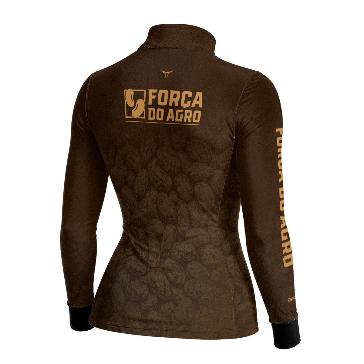 Camisa Agro Feminina BRK Força do Agro Feijão Sombreado com Proteção UV50+ Marrom - Brk Agro