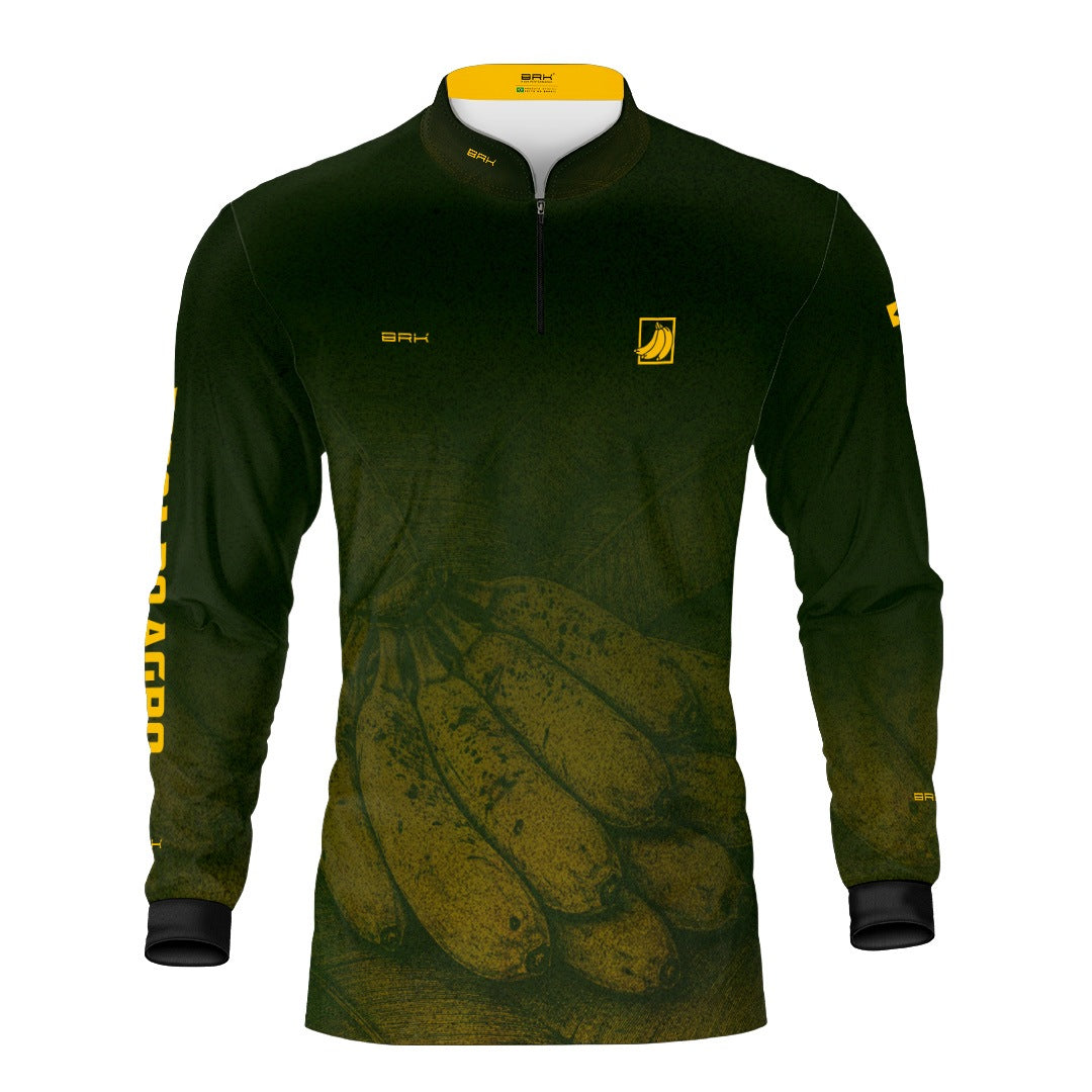 Camisa Agro BRK Força do Agro Banana Sombreada com Proteção UV50+ Verde - Brk Agro